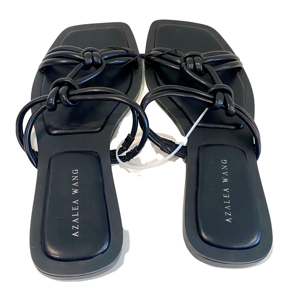 AZALEA WANG Women's Black Stetson Slip On Sandals Size 7 - Picture 4 of 5